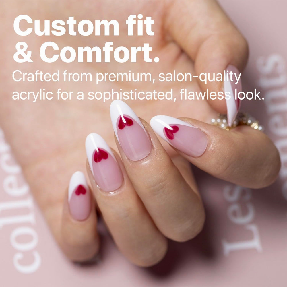 SXC at-home manicure setup with ready-to-use press-on nails
