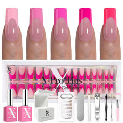 SXC French Tip Pink Series packs: ready-to-apply chic manicure.