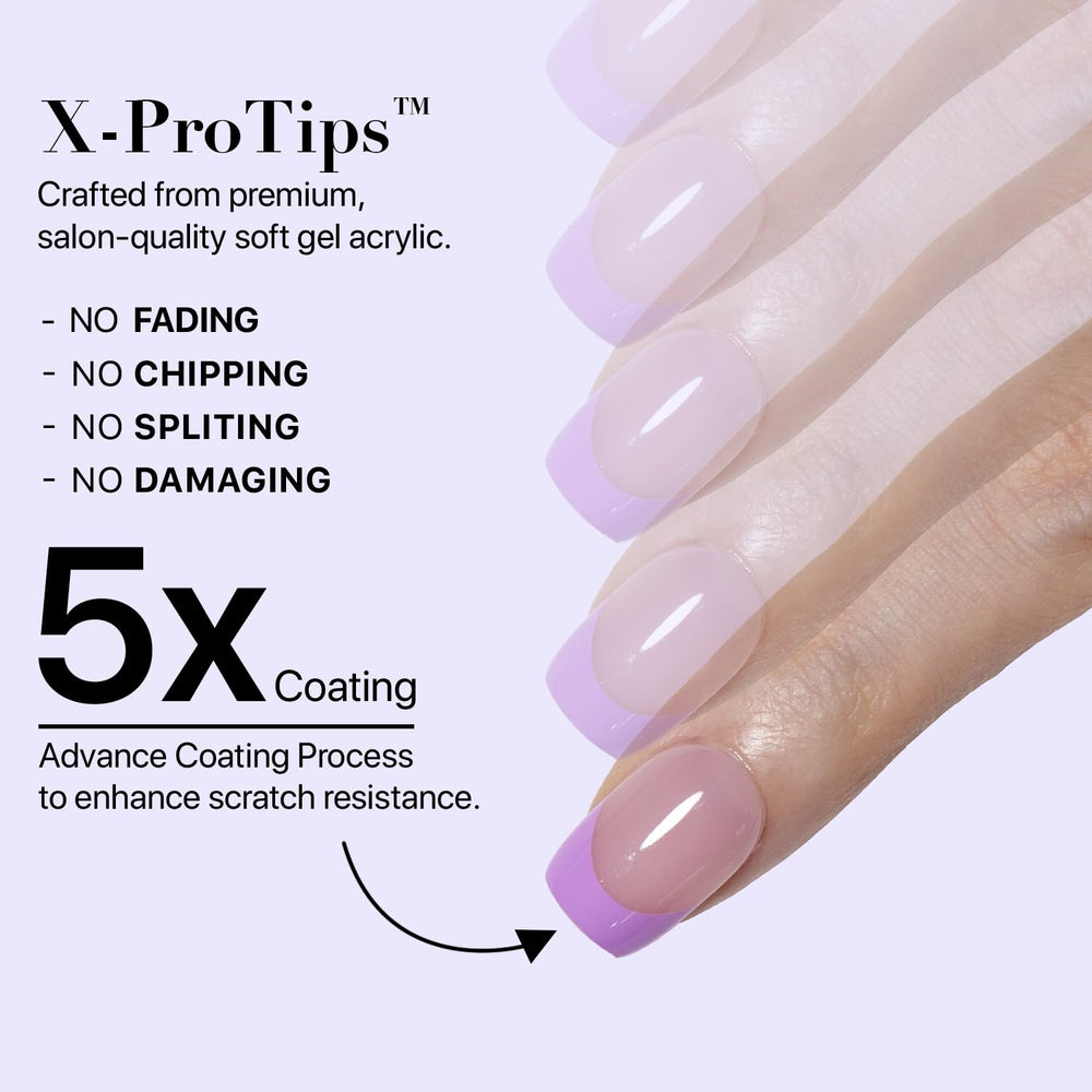 Lightweight, natural-looking nails on a hand for comfort by SXC Cosmetics