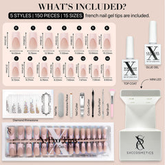SXC durable chip-resistant finish on nails suggests long-lasting, salon-like shine.