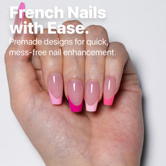 SXC kit displays five pink styles for versatile nail looks.