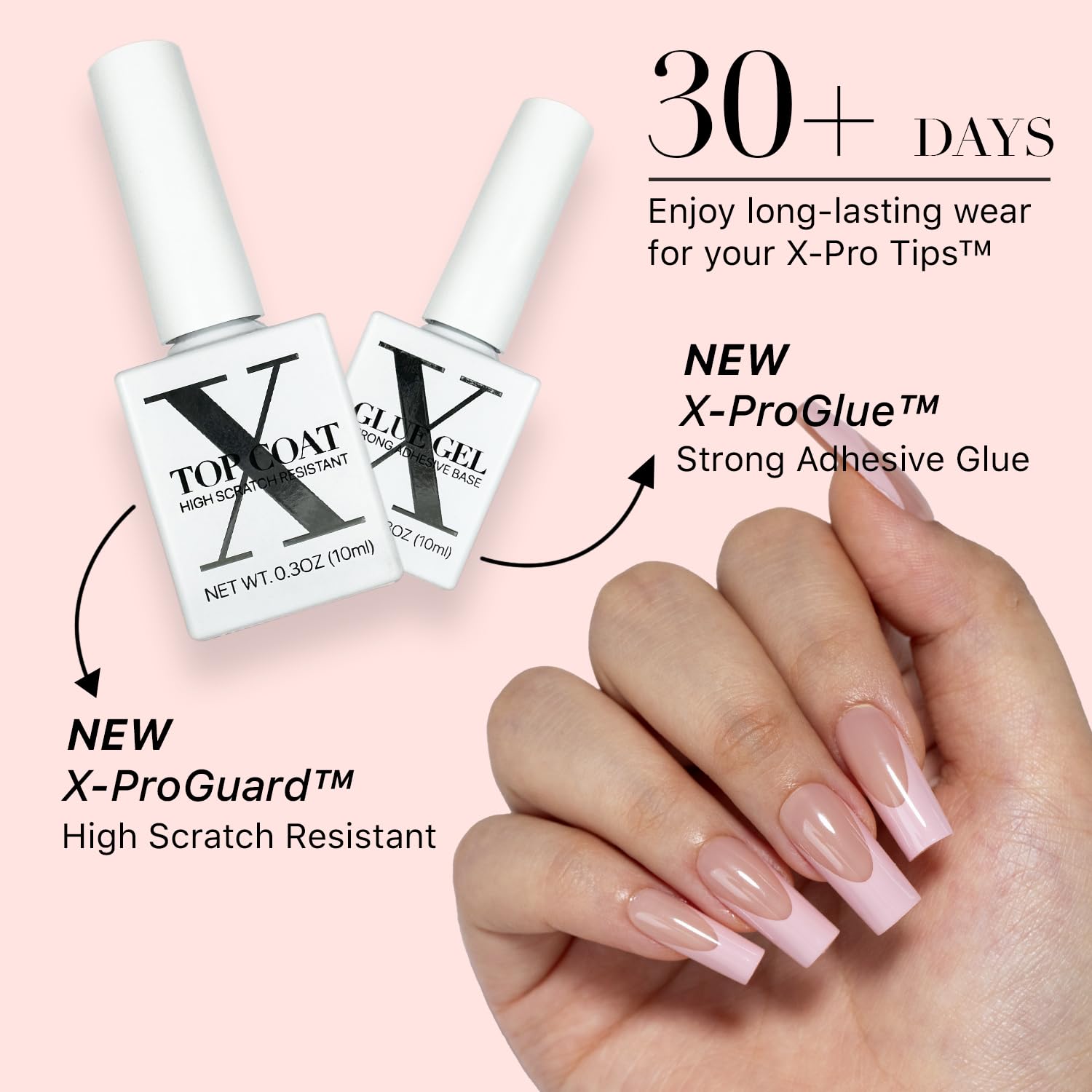 SXC glossy flawless finish enhances natural nails with a smooth, professional look.