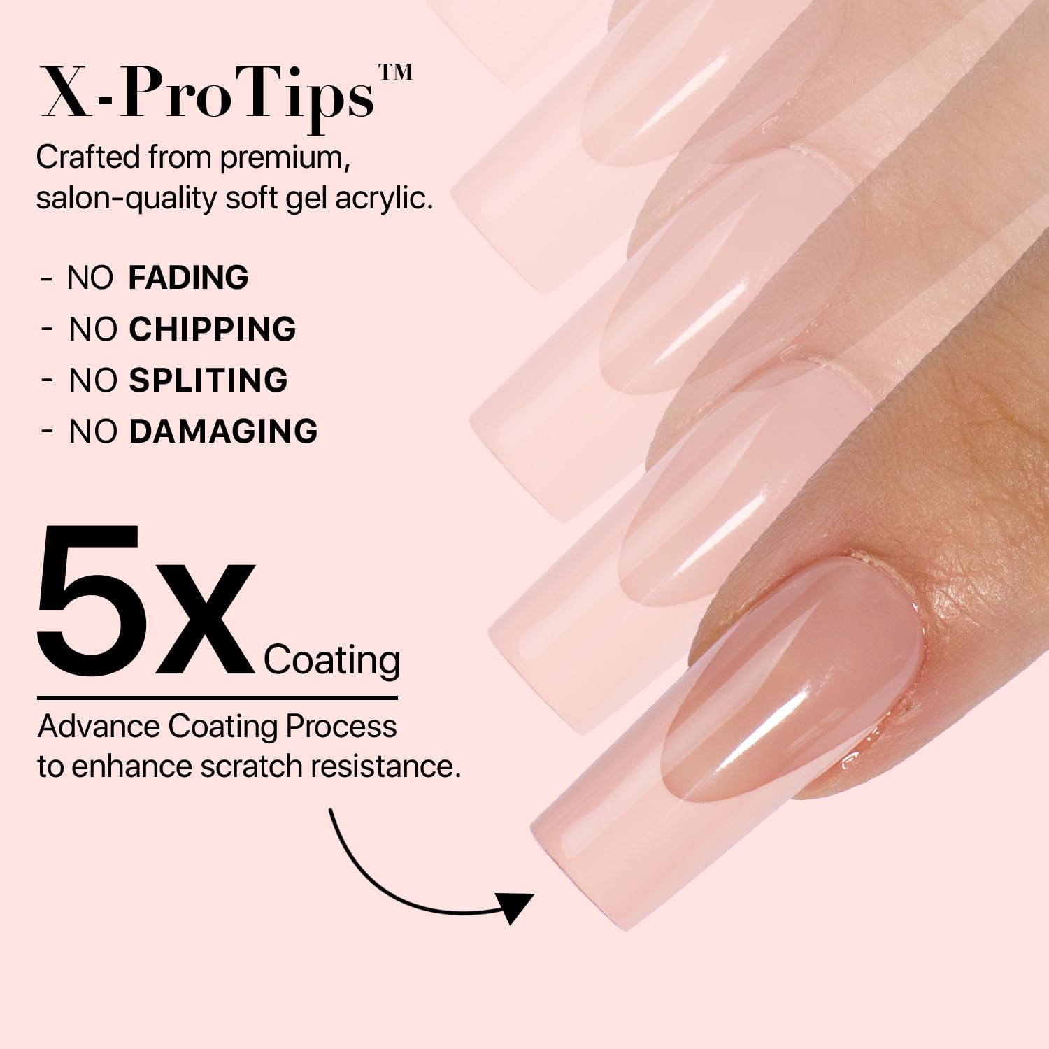 SXC Lightweight design keeps nails comfortable for extended wear.