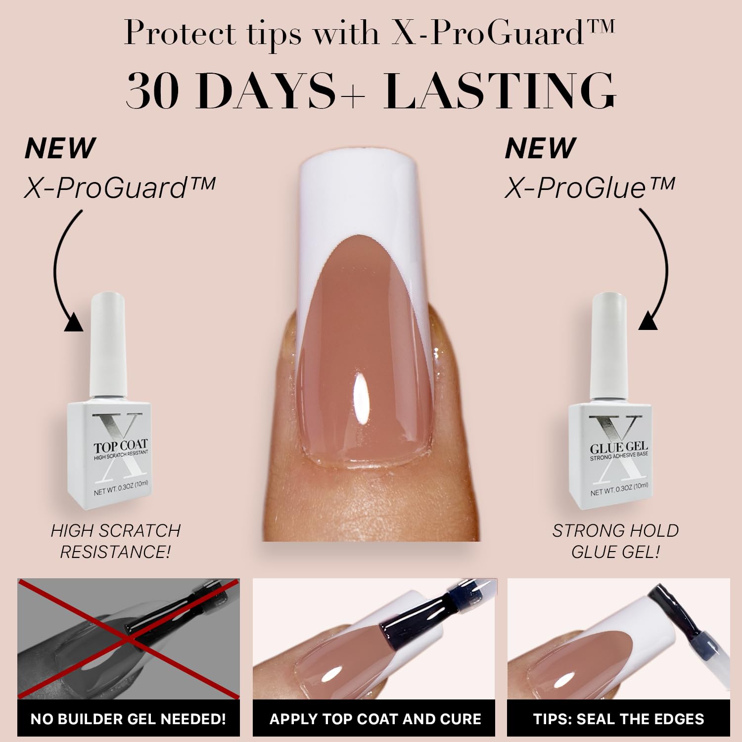 SXC no-file-needed design allows ready-to-wear nails straight from the kit.