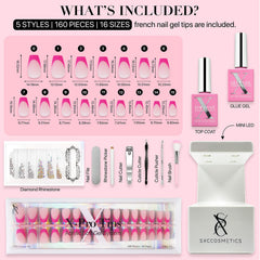 Nail sizes chart showing 16 options for a precise fit.