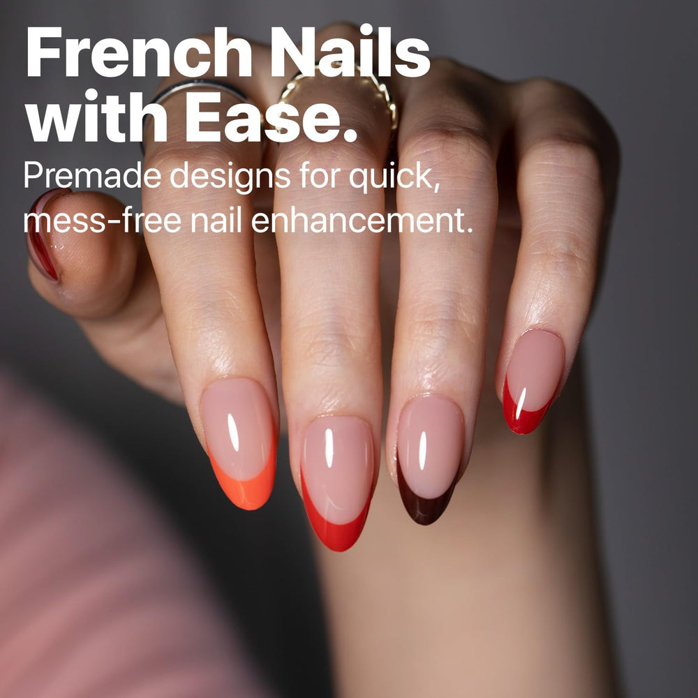 SXC Short Almond Nails Red Edition closeup highlights lightweight comfort for all-day wear.