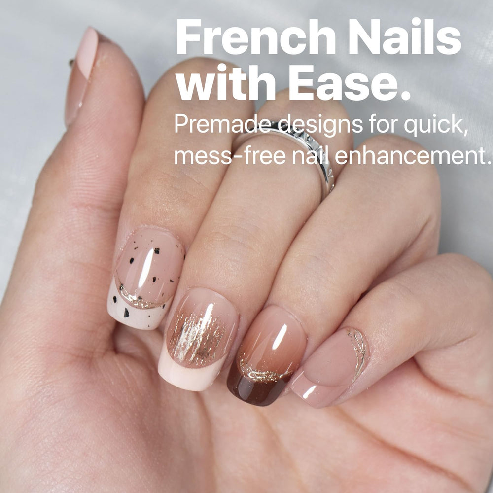 SXC ST113KIT nude nails close-up shows natural blend for skin-tone matching.