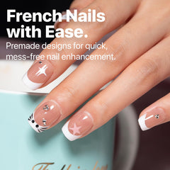 SXC ultra-fit nails in 15 sizes with pre-applied primer and base coat for easy wear.