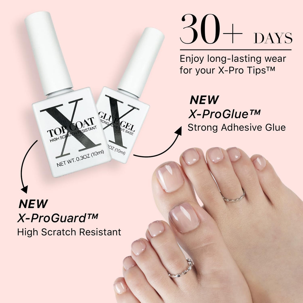 Nails aligned with toe curvature to illustrate natural fit by SXC.