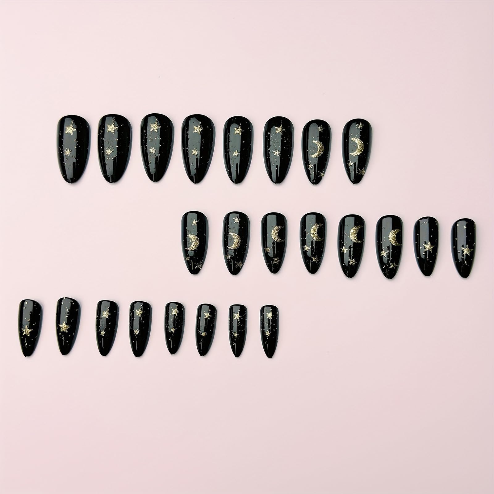 SXTSZJ full-cover nails with gold glitter for party-ready style