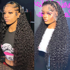 SYHGK deep wave lace front wig with 13x6 HD lace for natural scalp look