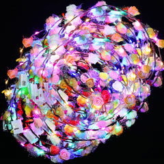 Syhood valentines LED flower crowns illuminate parties and photos.