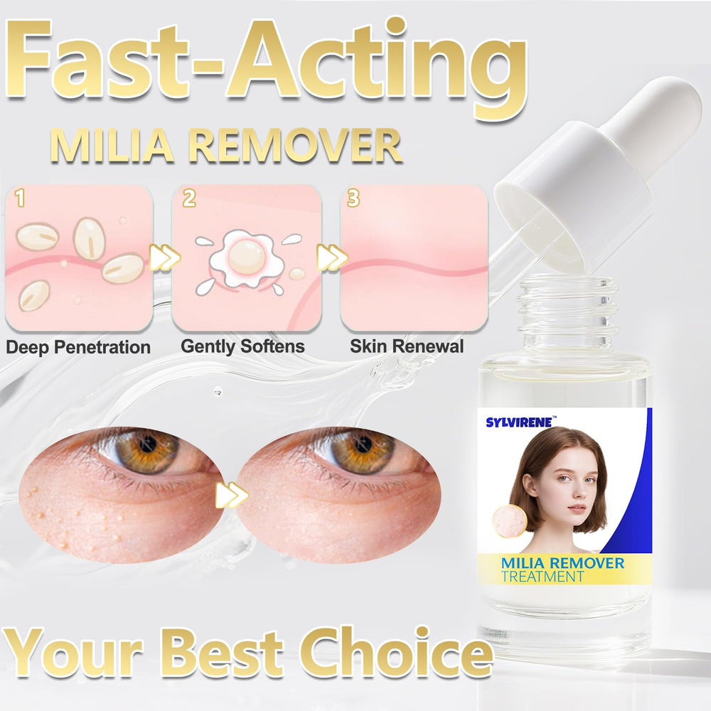 Face-area milia care with Sylvirene serum for sensitive skin