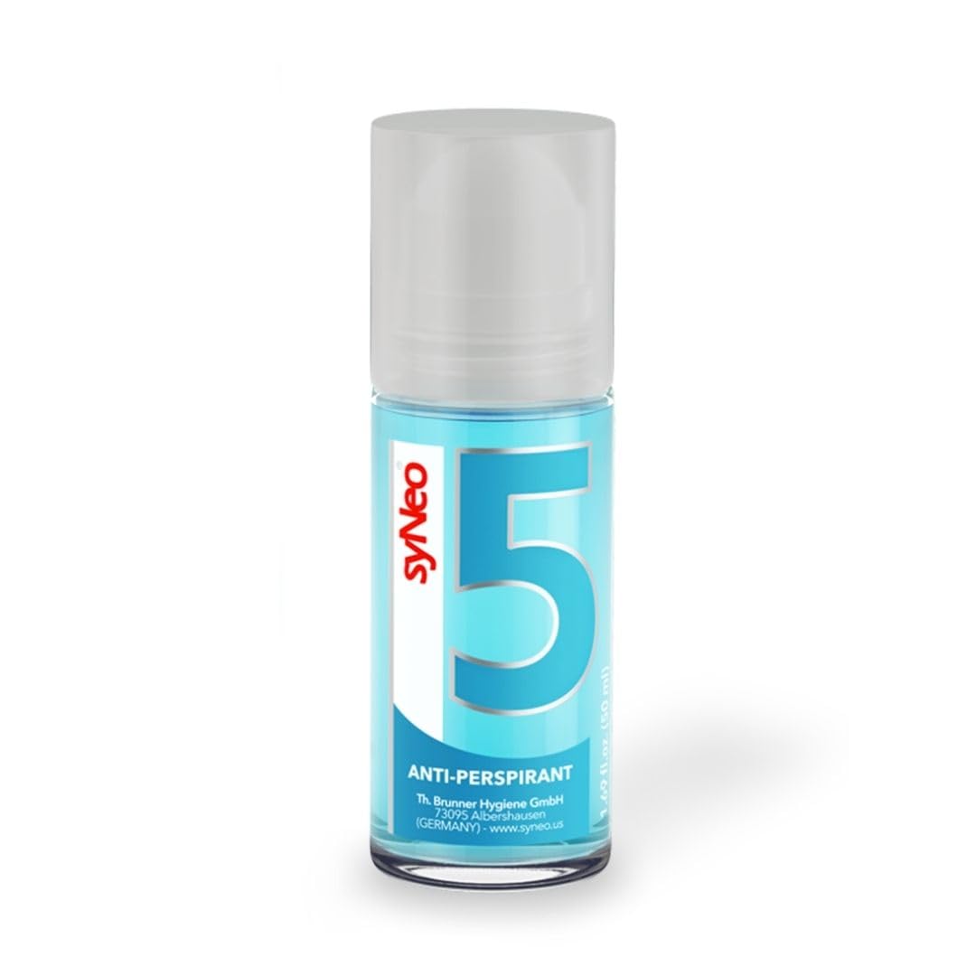 syNeo 5 antiperspirant roll-on bottle front showing long-lasting protection