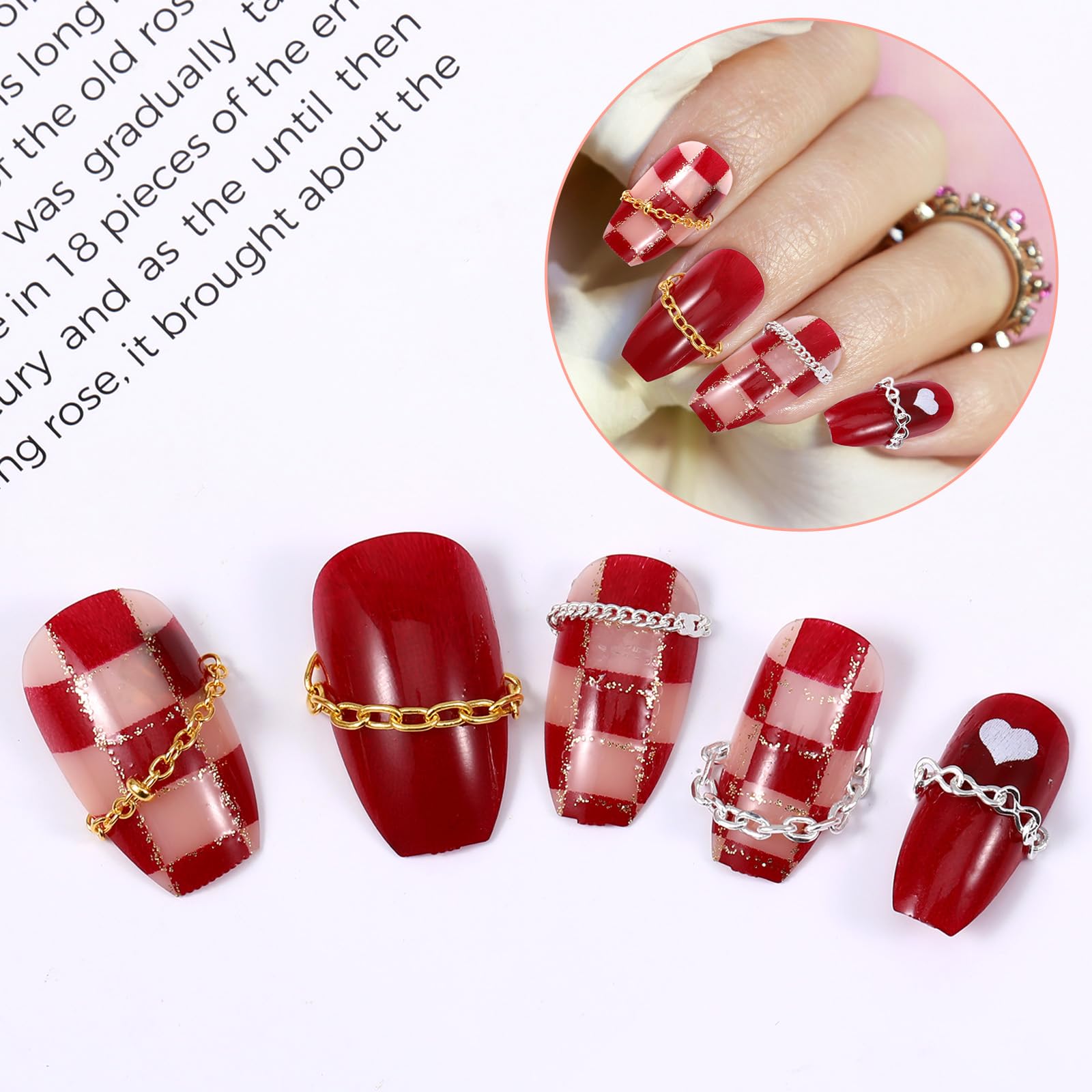 SynHHergyx nail chains on artificial nails for secure, smooth application