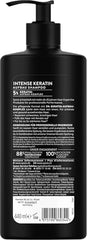 Foam lather of Syoss Keratin Shampoo demonstrating cleansing action for smooth strands