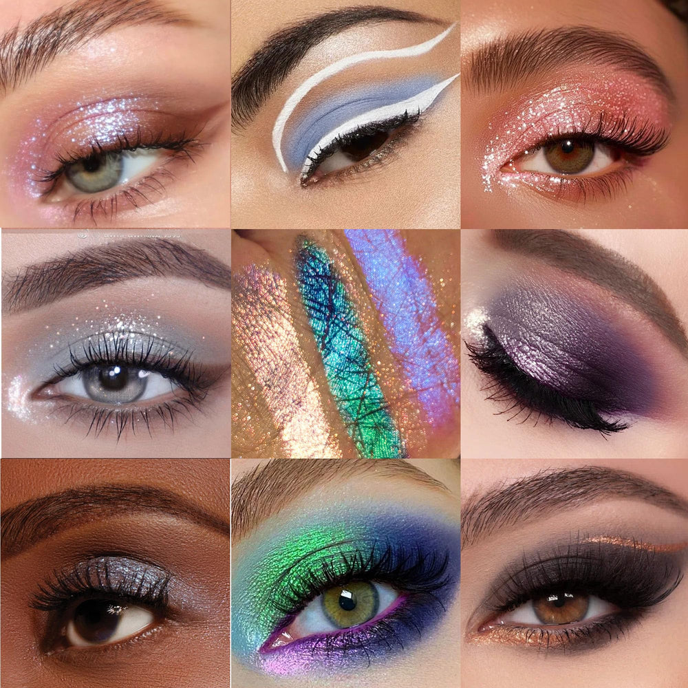 SZDYM multichrome shades swatches showing dramatic color shifts under varying light