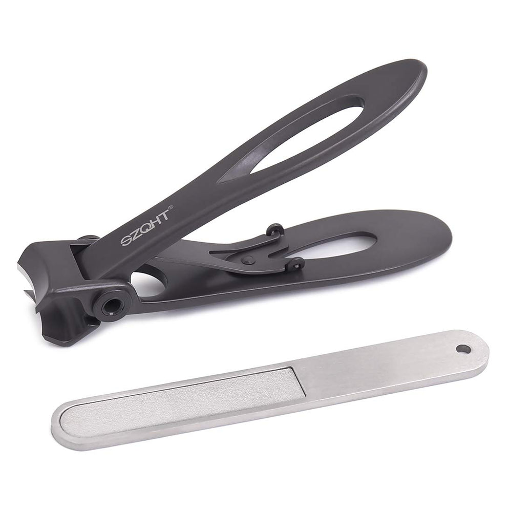 SZQHT Ultra Wide Jaw Toenail Clippers close-up showing durable stainless steel.