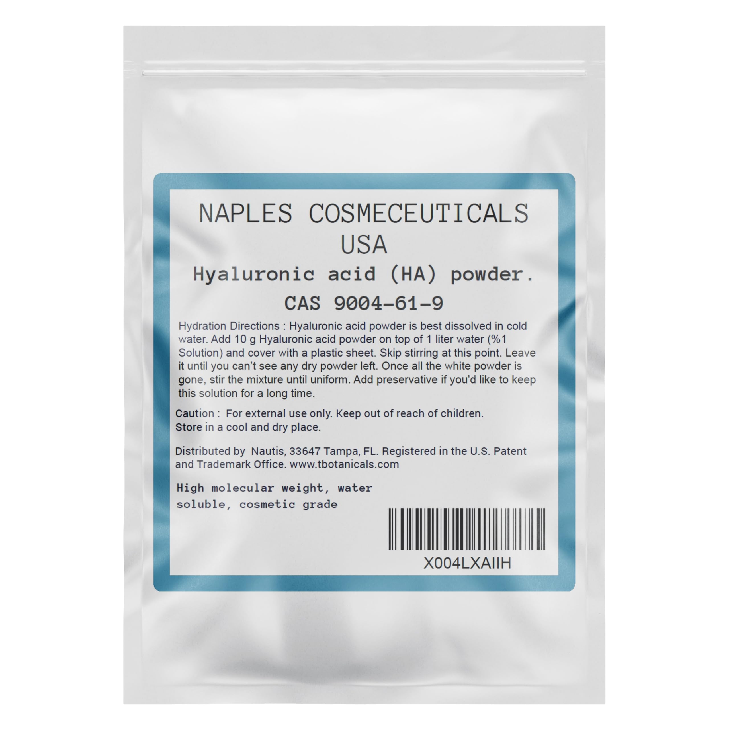 t.botanicals Hyaluronic Acid Powder mixed into serum concept for dewy glow