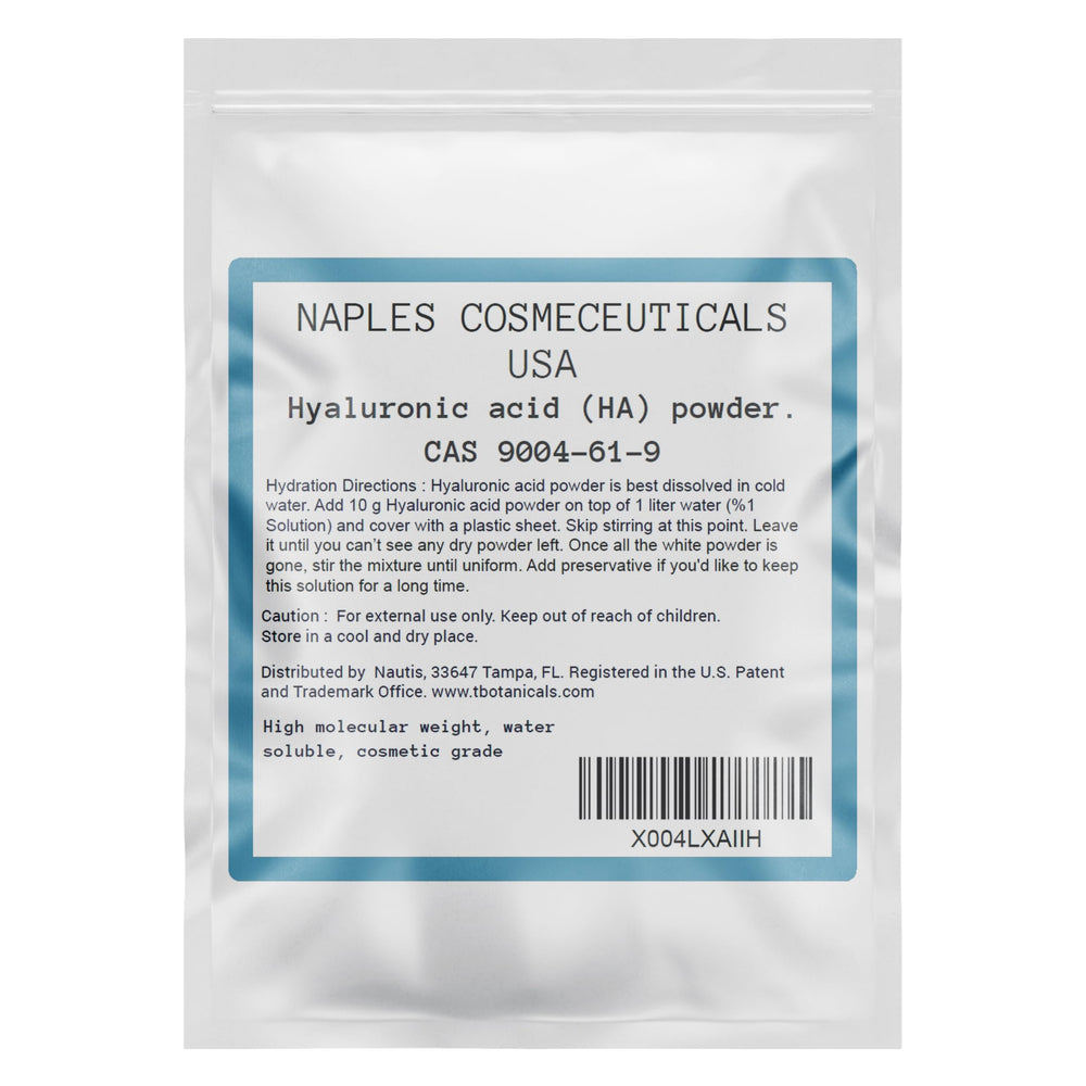 t.botanicals Hyaluronic Acid Powder mixed into serum concept for dewy glow