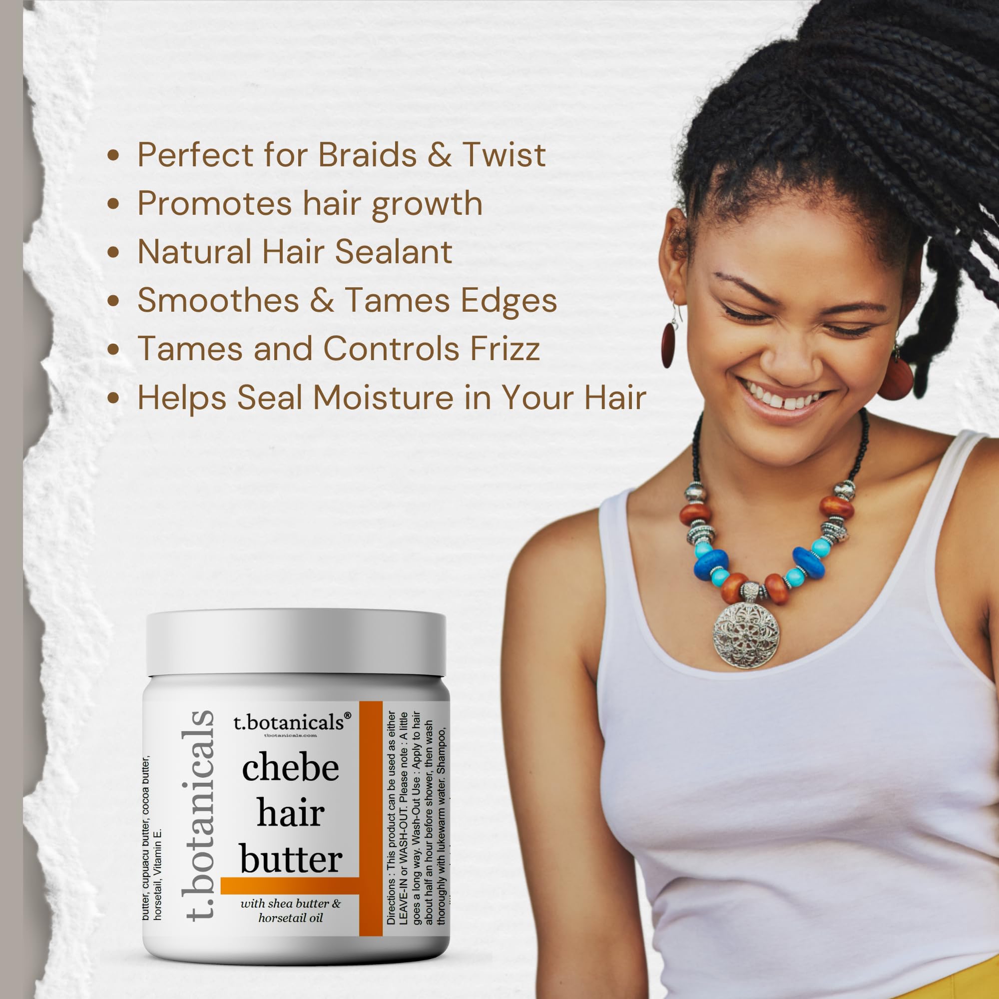 t.botanicals Shea butter cream closeup for deep conditioning