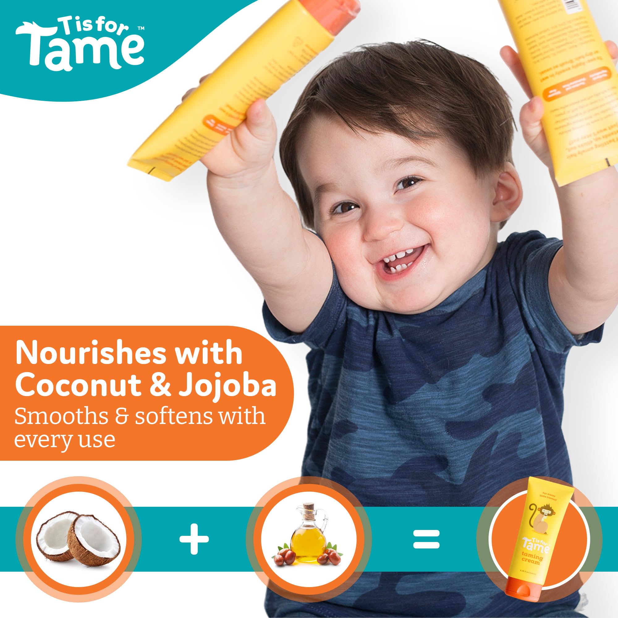T is for Tame after brushing results in smooth, non-greasy hold.