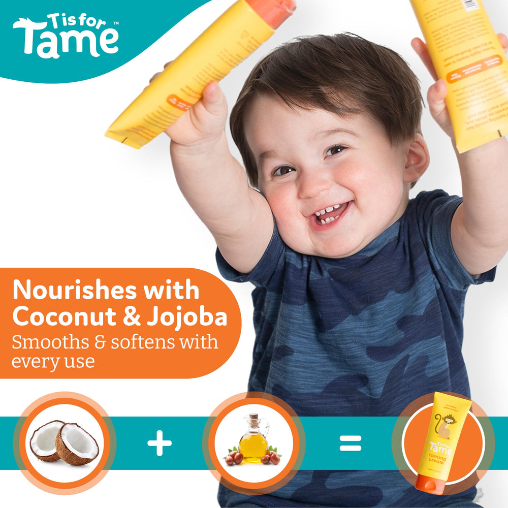 T is for Tame after brushing results in smooth, non-greasy hold.