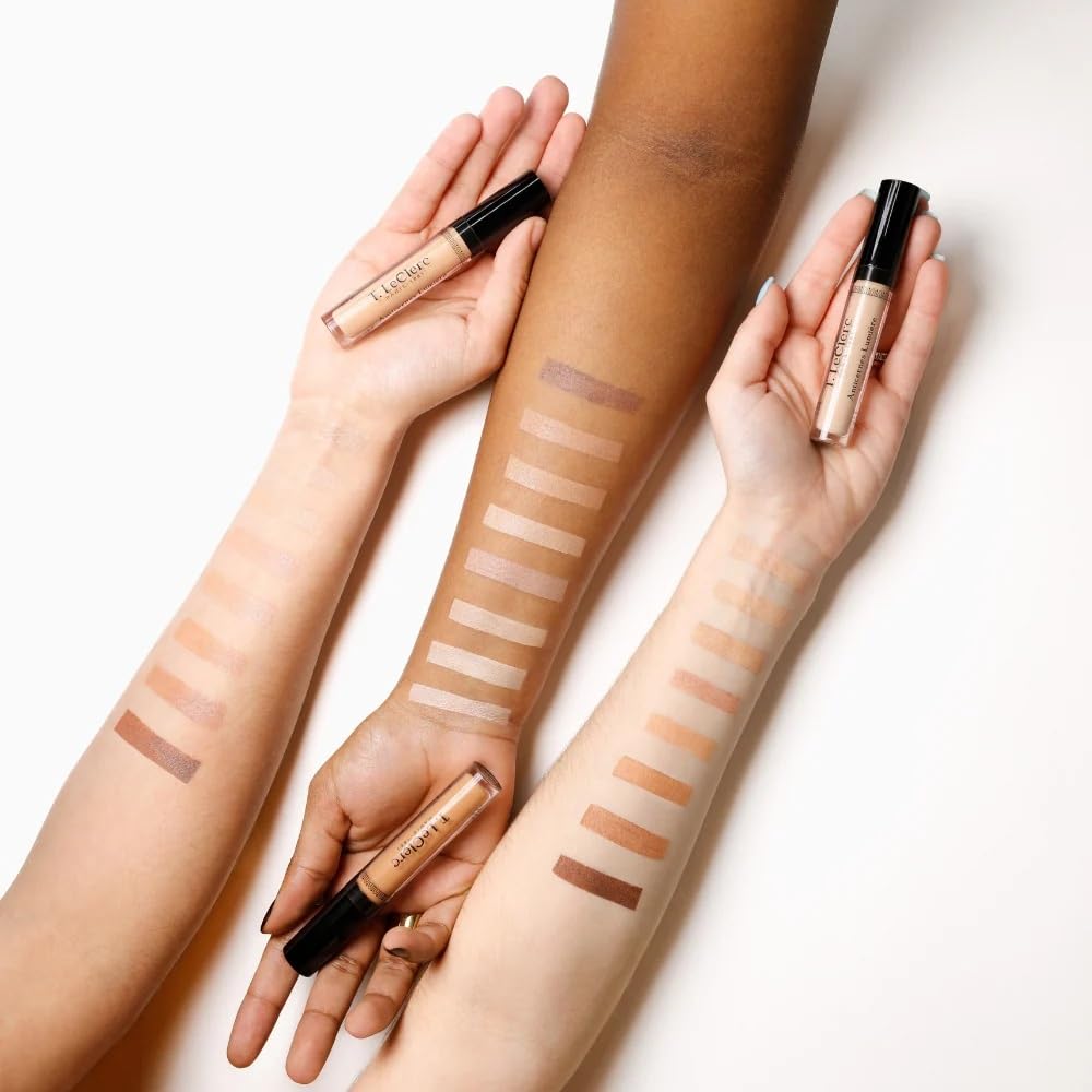 T. LeClerc concealer packaging close-up highlights premium formula and shade CACAO