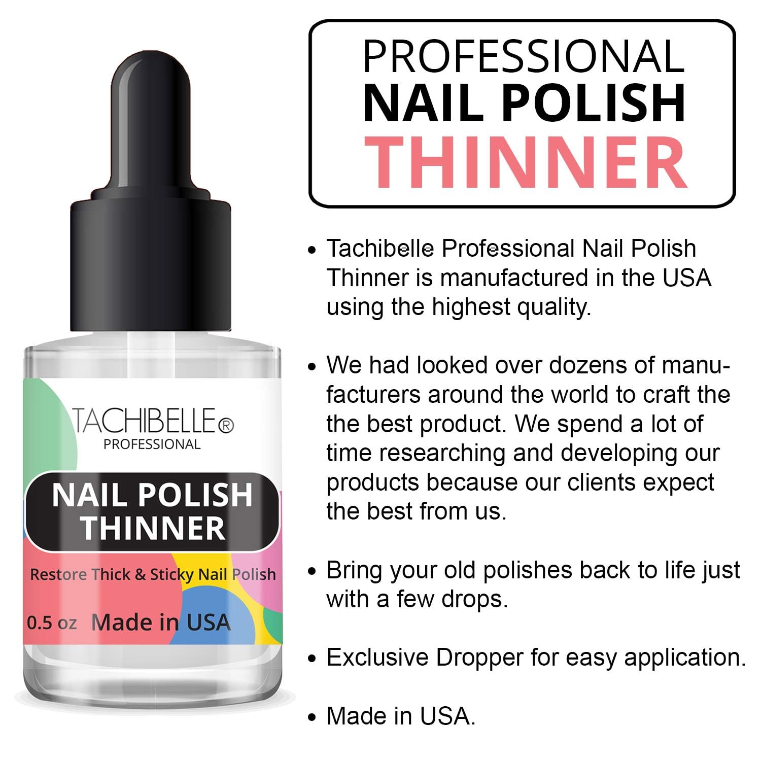 Tachibelle Nail Polish Thinner USA-made quality supports trusted polish revival.