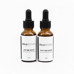 TACOHO Soluretinol serum bottle close-up for daily skincare routine.