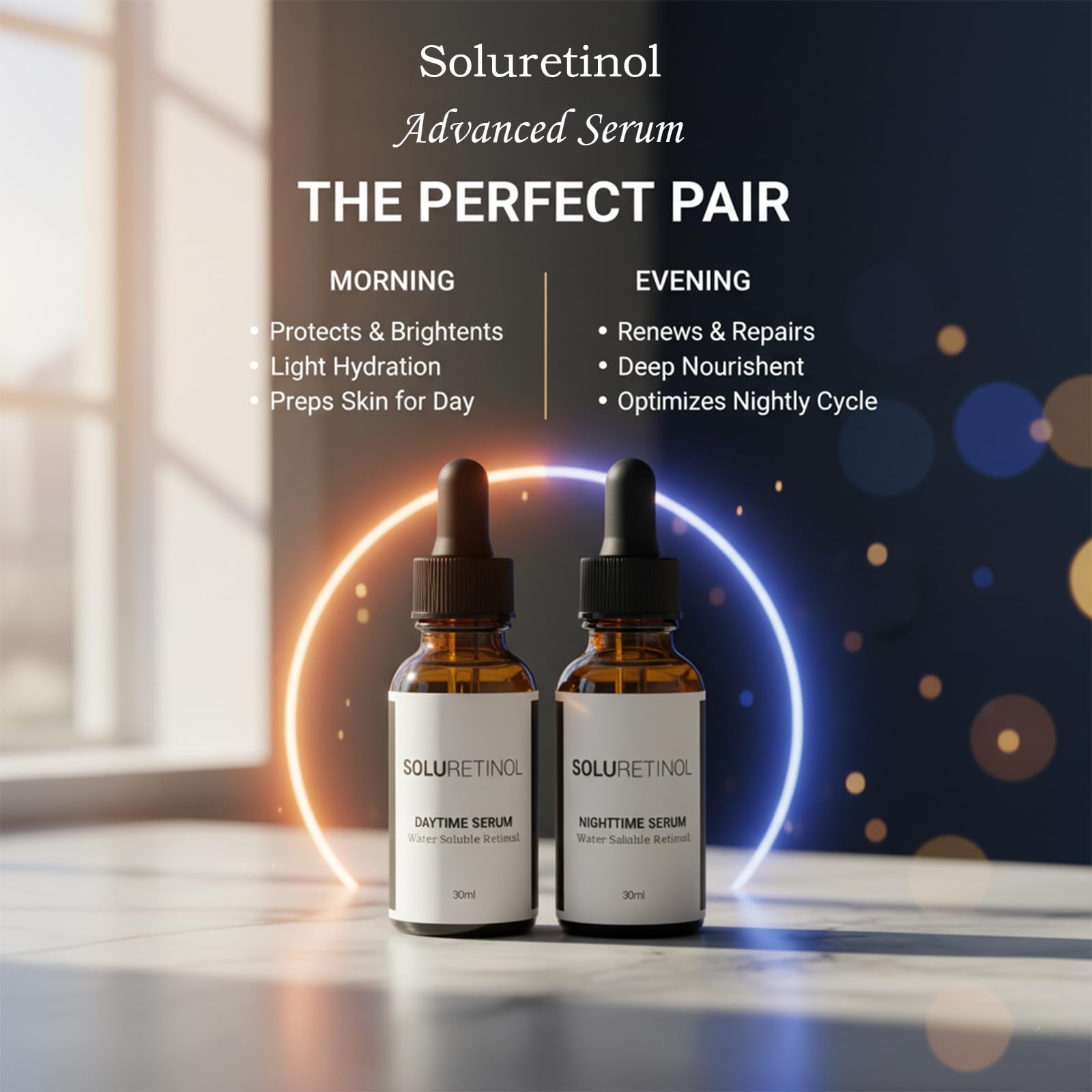 TACOHO Soluretinol in day-night routine with moisturizer.