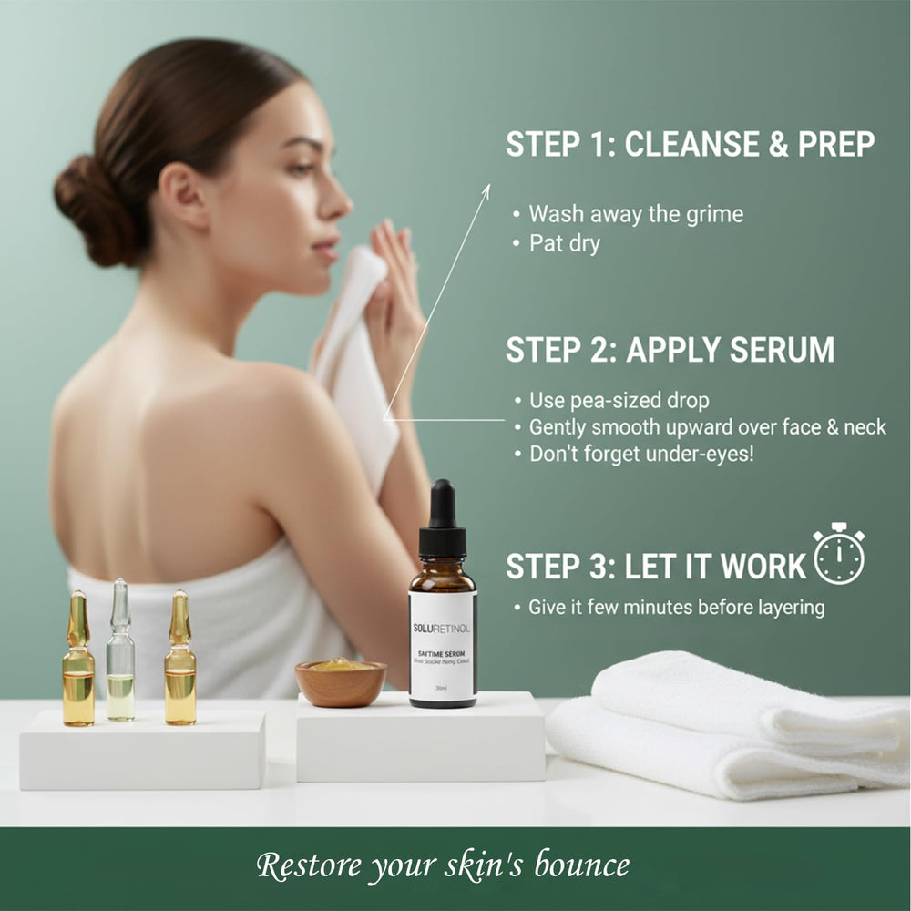 TACOHO Soluretinol packaging detail highlights gentle formula for sensitive skin users.