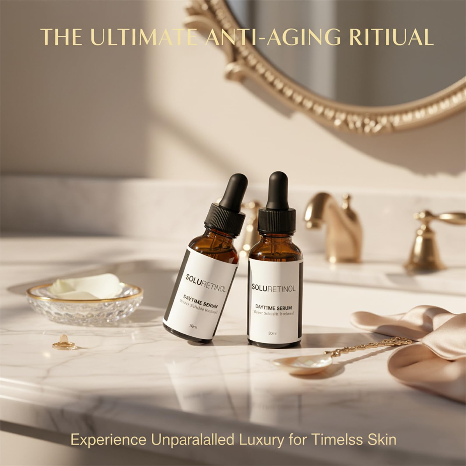 Soluretinol serum texture on skin during application showing hydration.