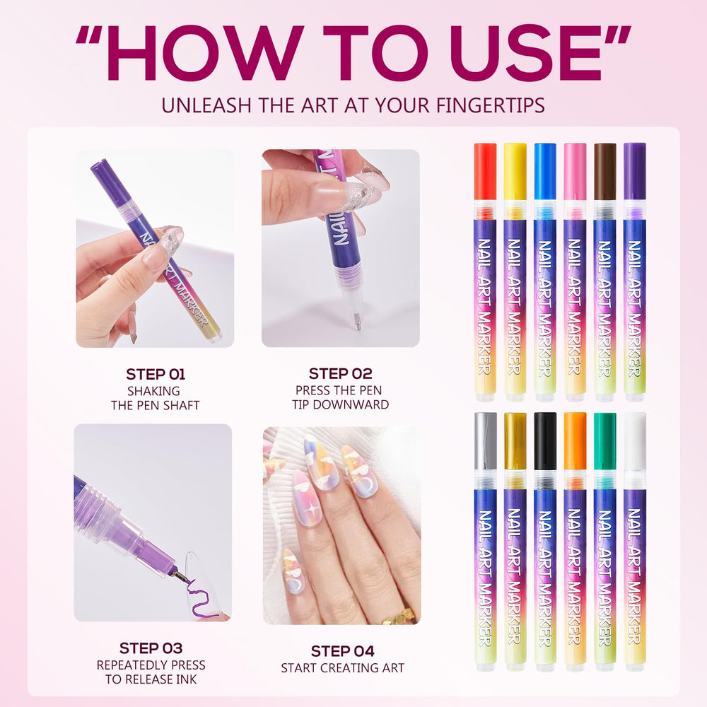 Elegant Taeery packaging for a gift-ready nail art pen set