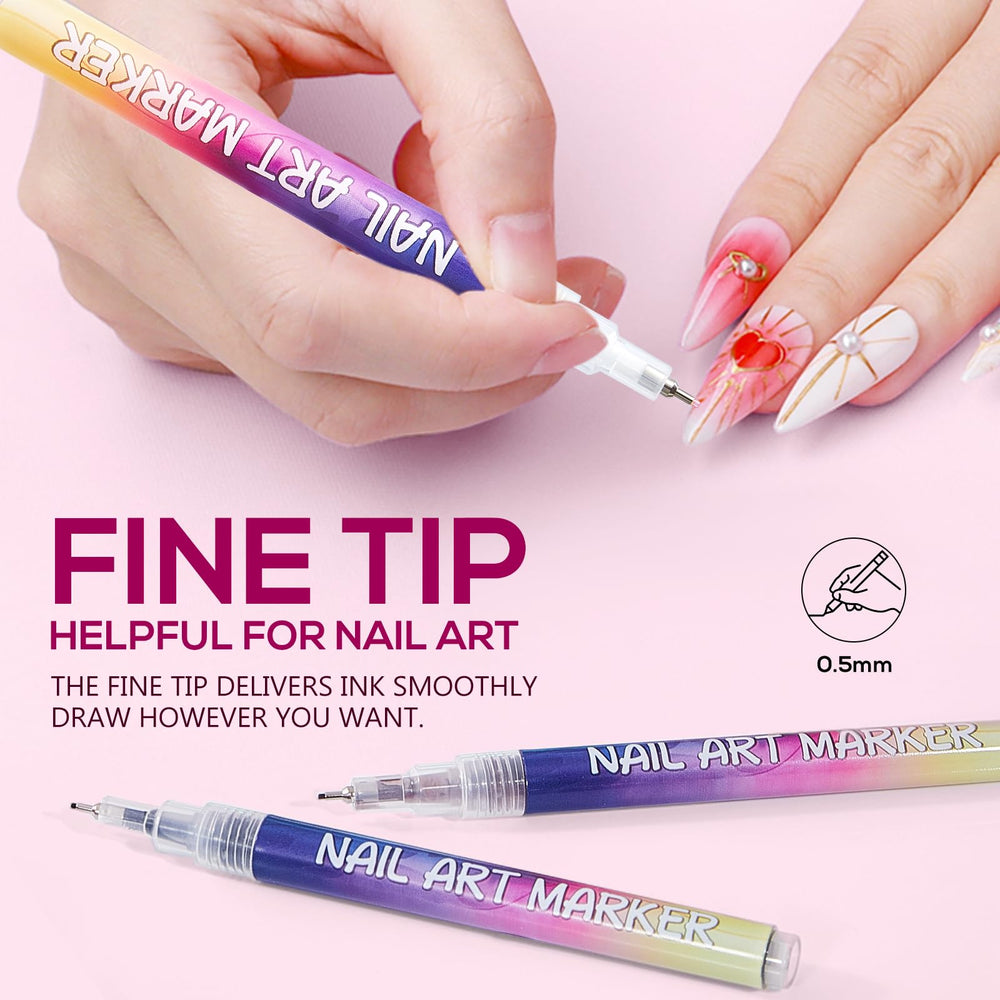 Salon-quality Taeery nail art swatches with precise lines