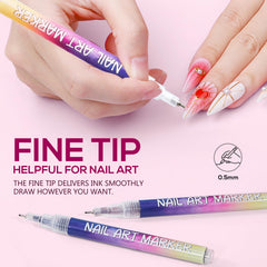 Salon-quality Taeery nail art swatches with precise lines