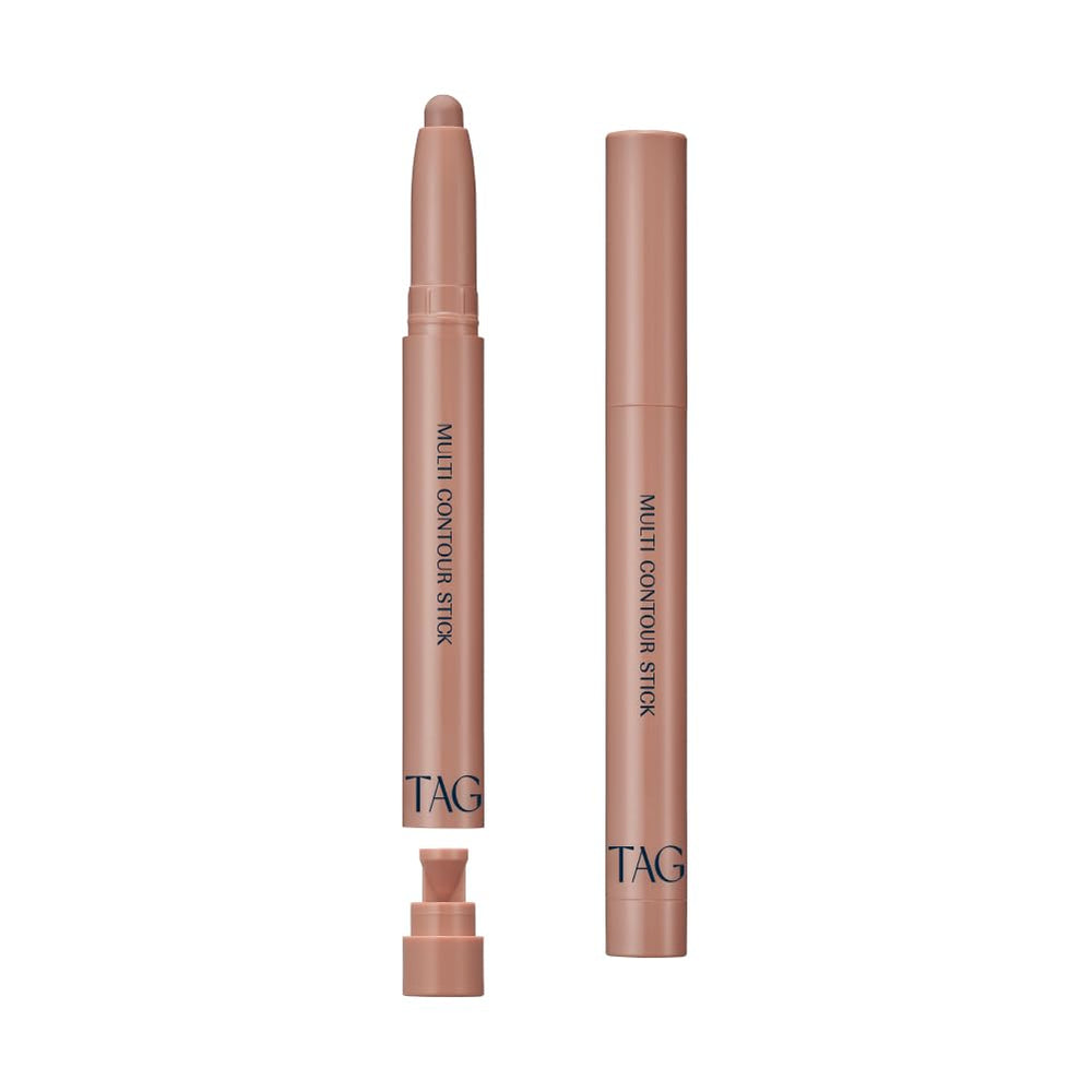 TAG Multi Contour Stick application on cheek demonstrates seamless blending.