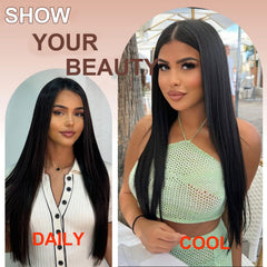 TAGUO pre-plucked hairline wig detail for natural look and easy wear