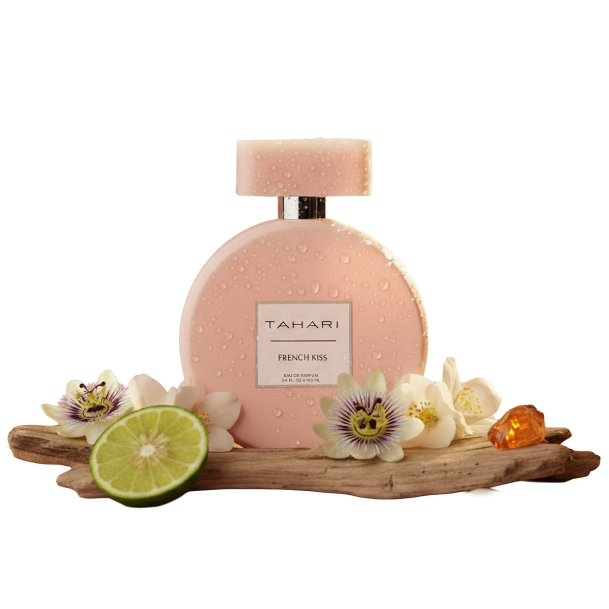 TAHARI French Kiss bottle closeup reveals a luxurious design and enduring aroma.