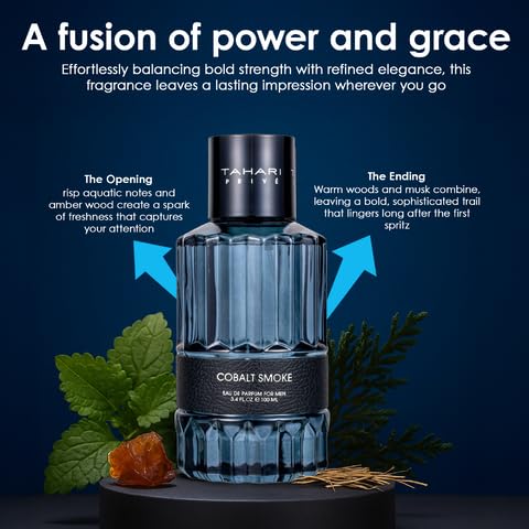 TAHARI Privé Cobalt Smoke box and bottle pair enhances any fragrance collection.