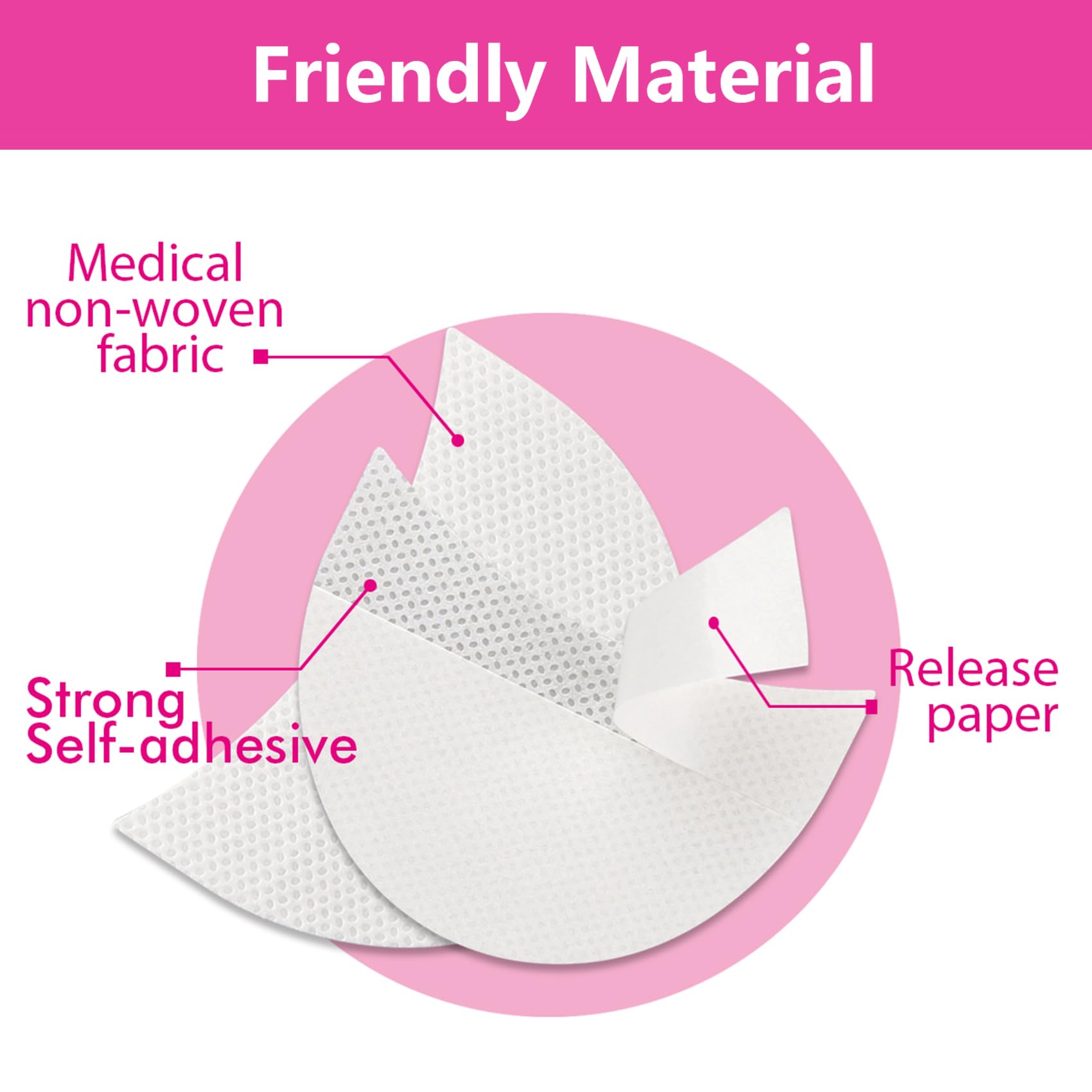 TailaiMei soft non-woven shields are gentle on the eye area.