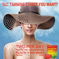 TailTrespass Tanning Gummies gummy closeup reveals astaxanthin-lycopene blend for color.