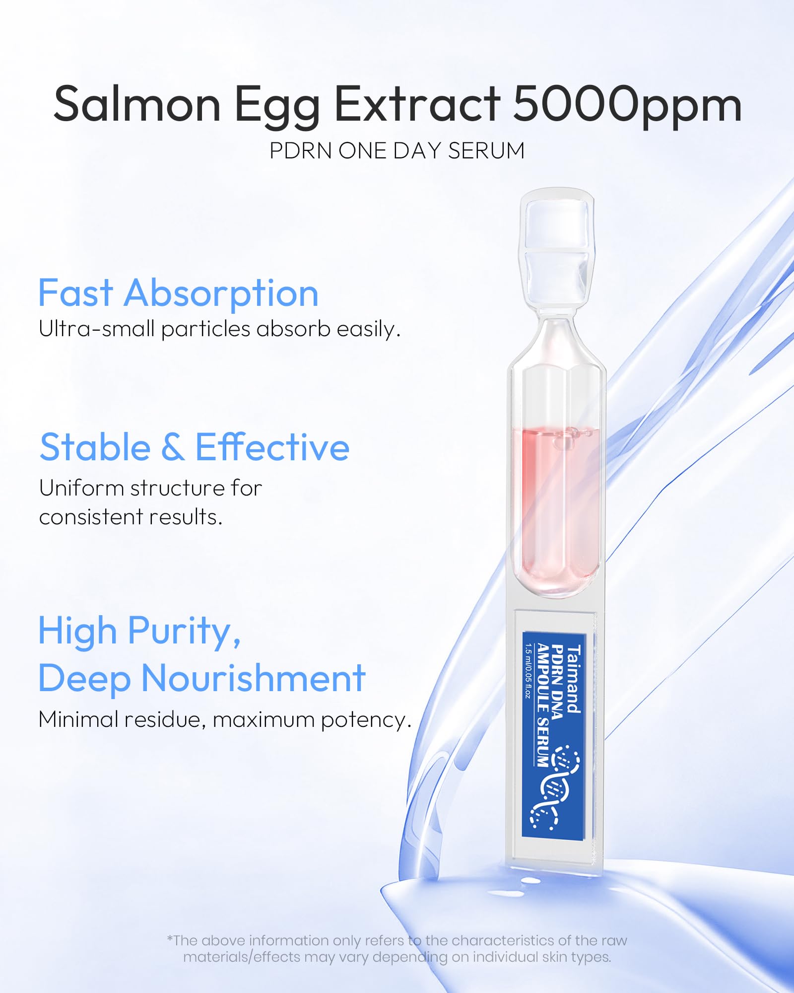 Single-use ampoule packaging emphasizing freshness for on-the-go skincare