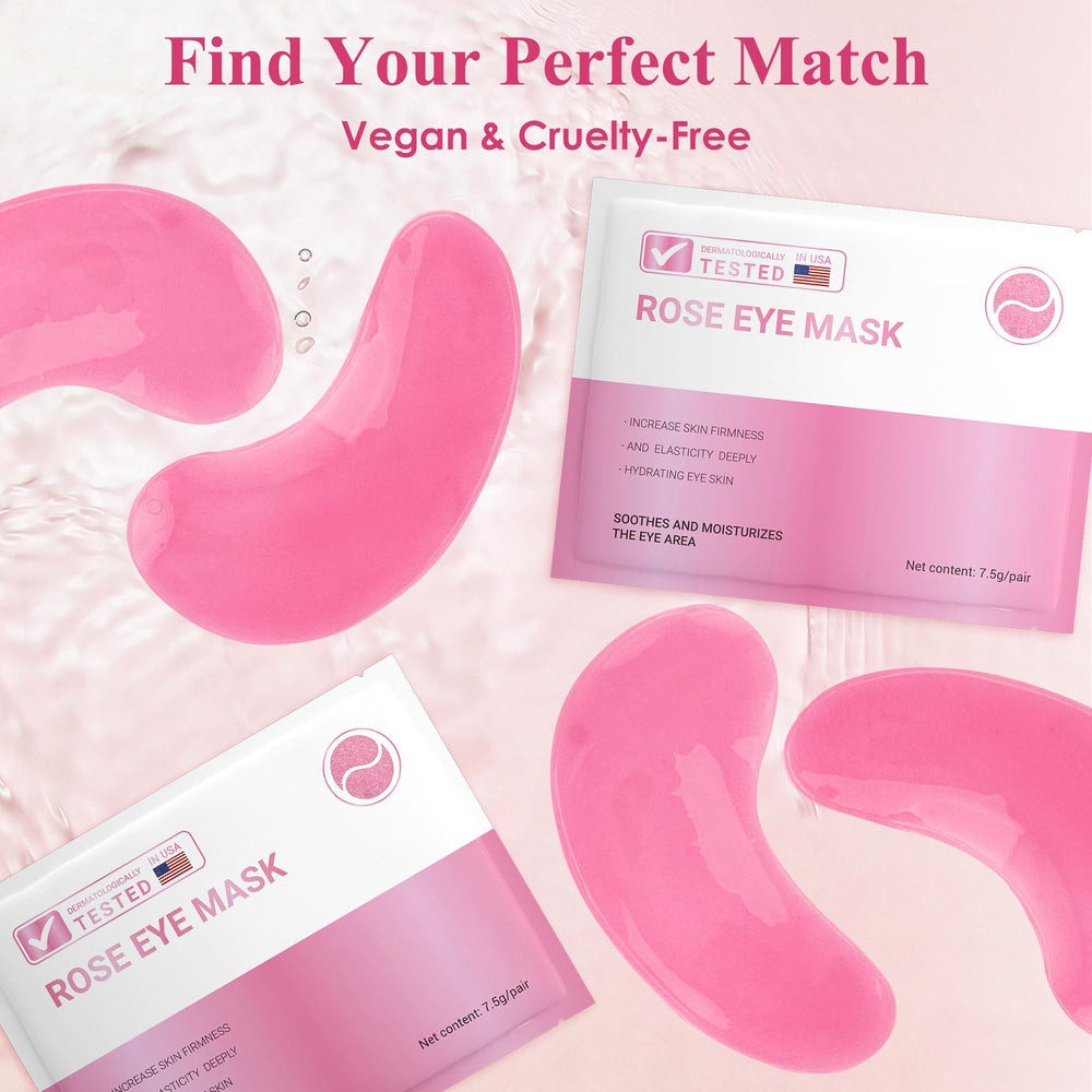 Taimand Rose under-eye patches packaging and usage details for hygiene