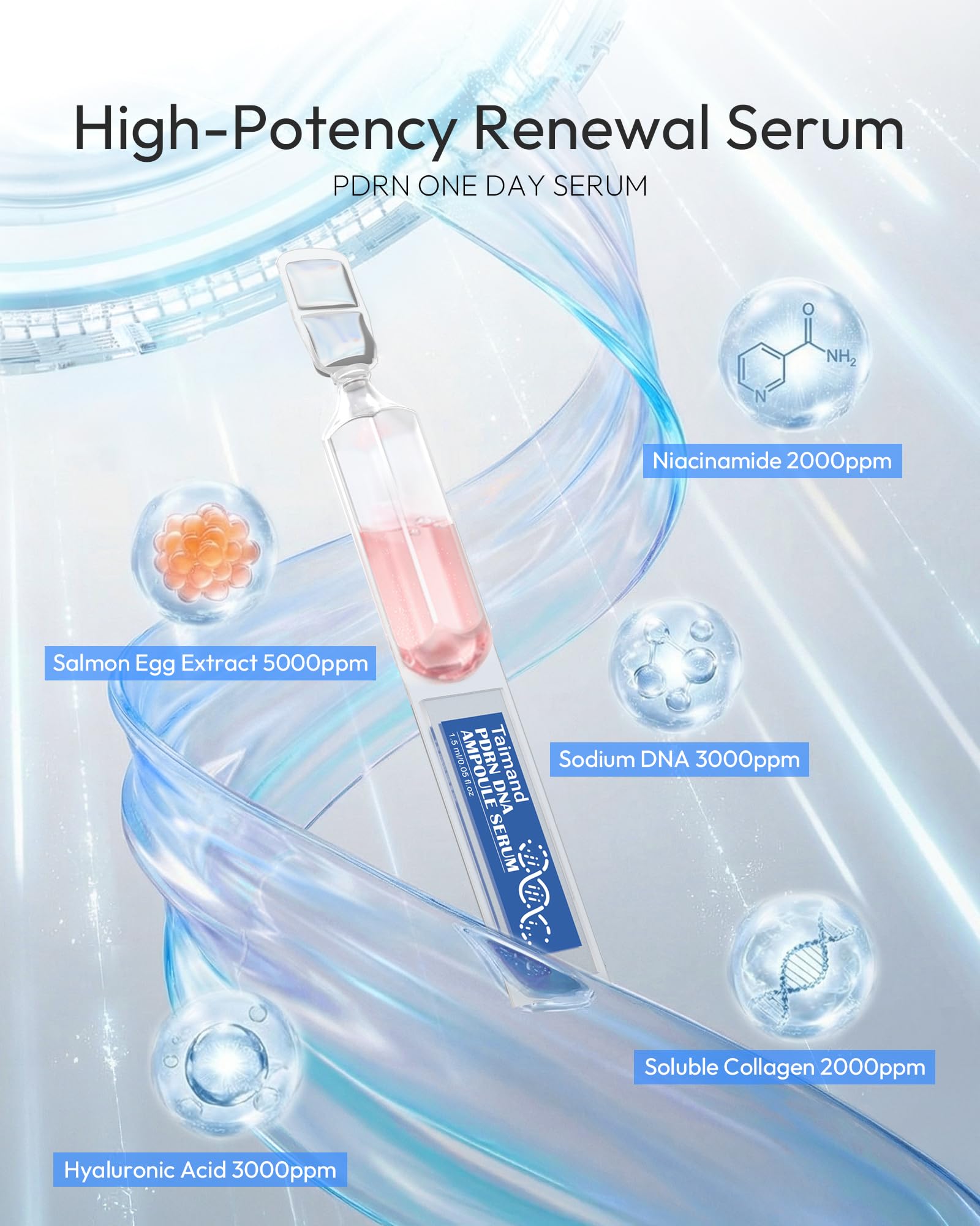Ampoule being opened and applied after toner for quick absorption