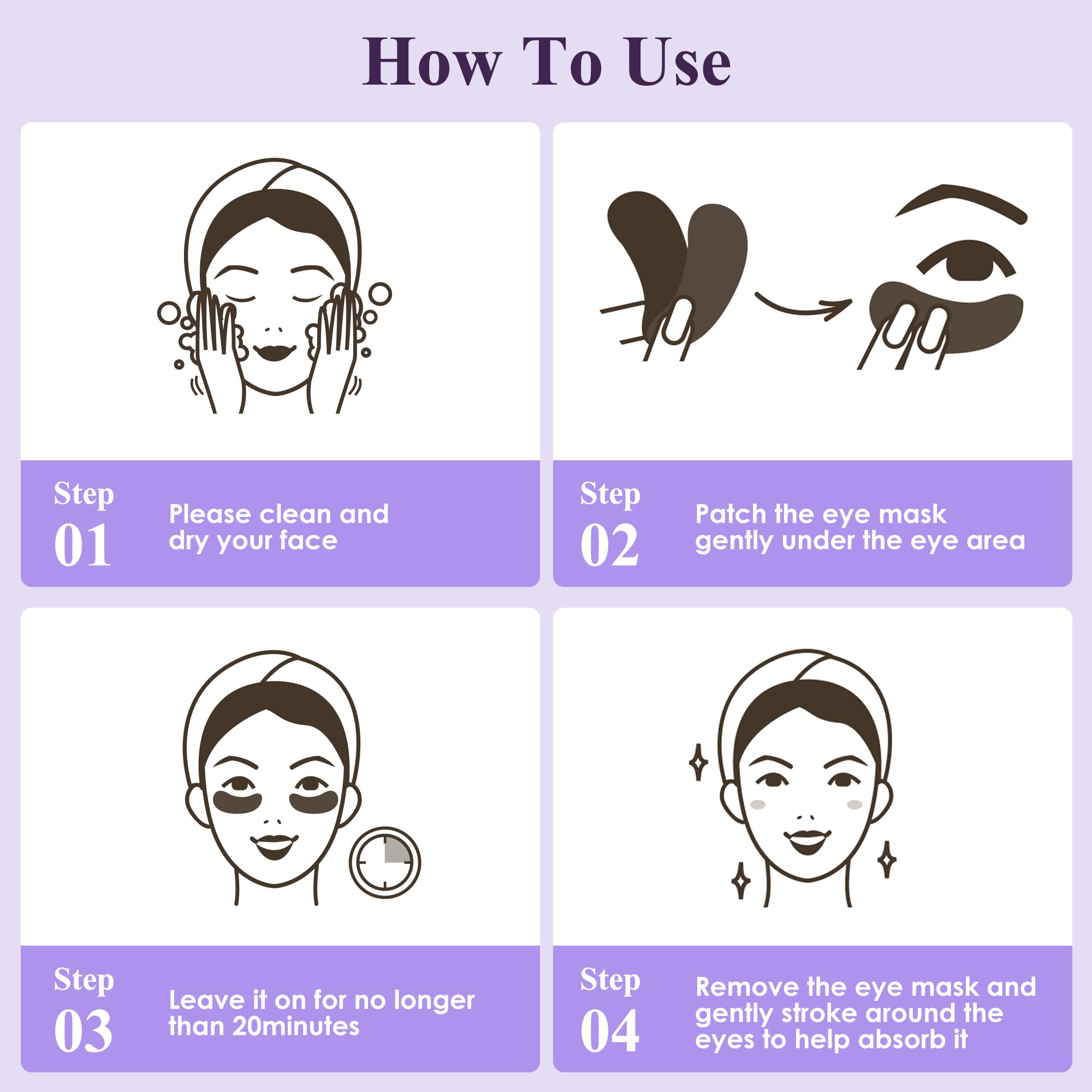 Taimand Lavender Under Eye Patches close-up texture reveals gel formula.
