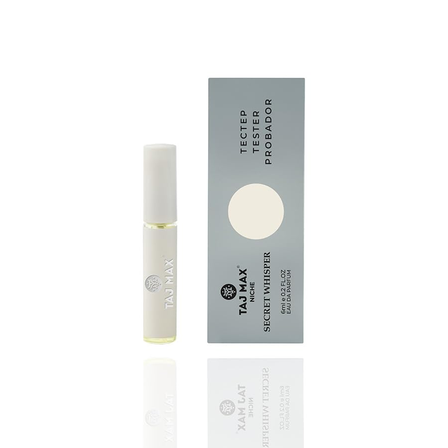 TAJ MAX Secret Whisper mini-tester fits purse or pocket.