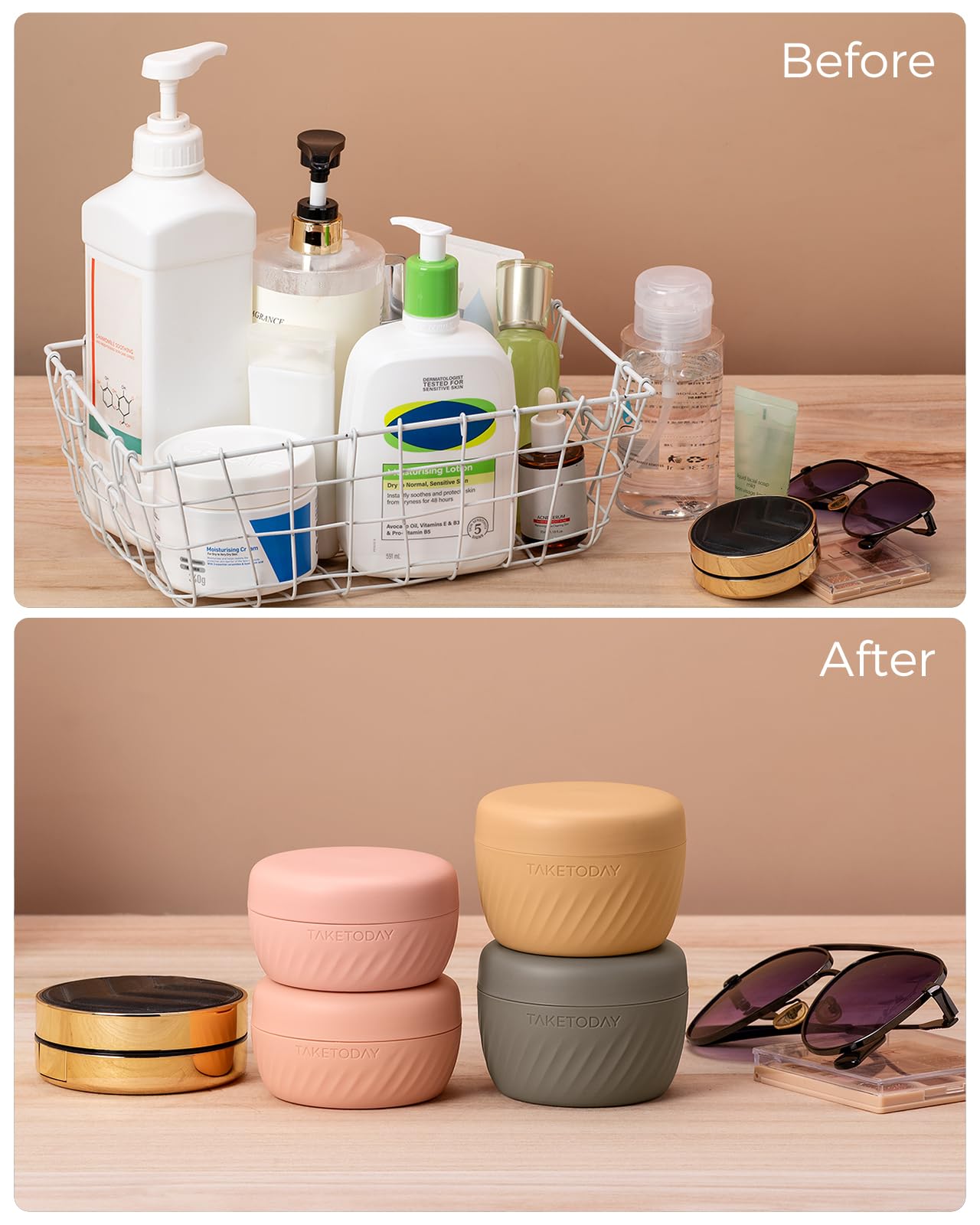 TakeToday apricot-colored containers add style to your packing.