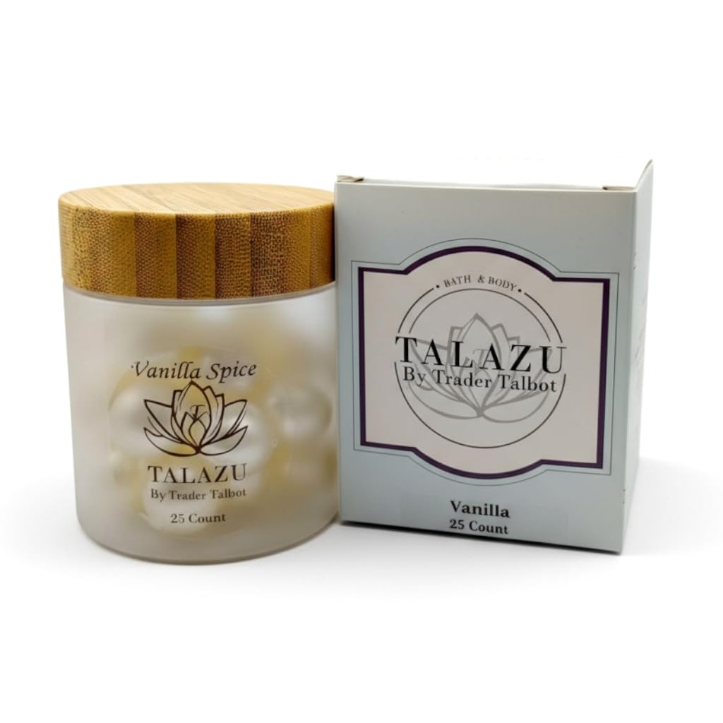 TALAZU bath pearl dissolving capsules releasing fragrance and moisture