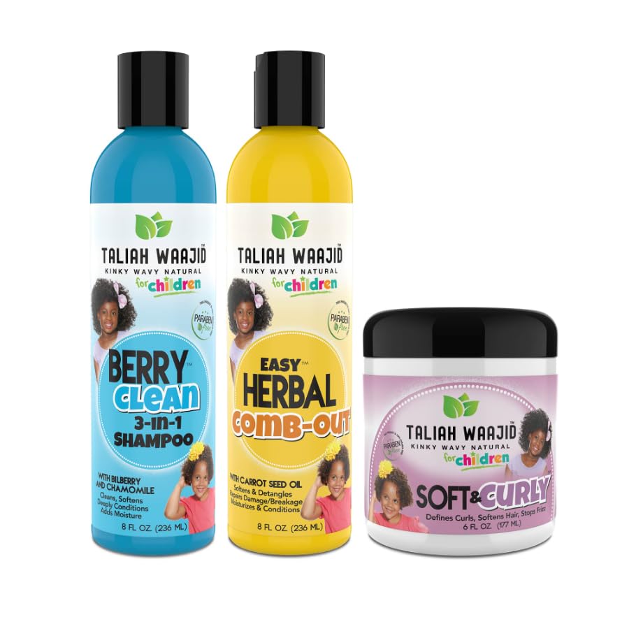 Taliah Waajid Berry Clean 3-in-1 Shampoo for kids gently cleanses and detangles.